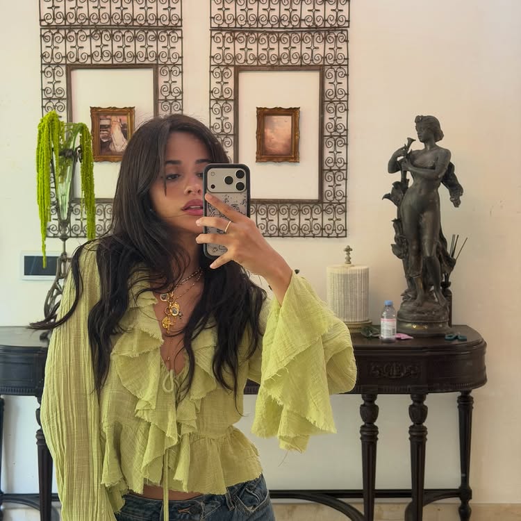 Instagram post by @camila_cabello: y si sí? ?? ??? ???? ?!!!???? 🥹🍒🌹💌🐞🌙🌹 (and yes that is Thunder on the last slide lmao)