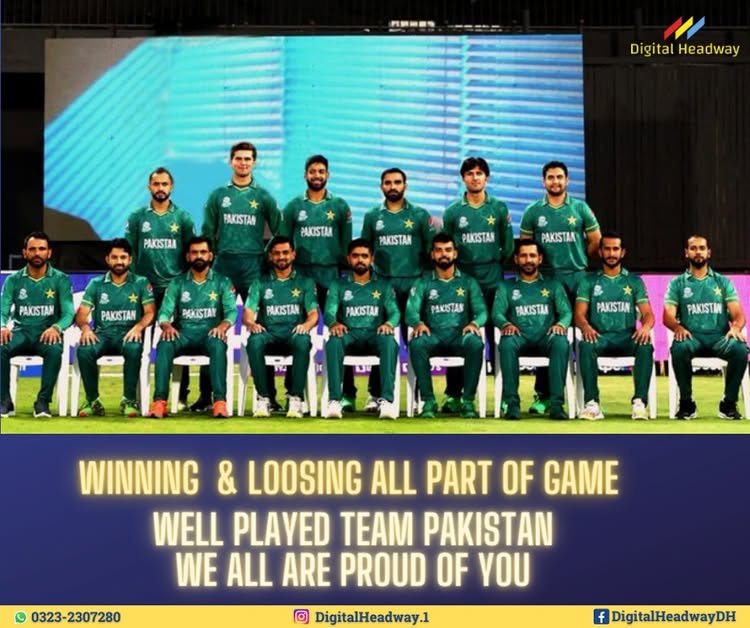 Instagram post by @digitalheadway.1: #Pride #Respect #TeamPakistan #T20WorldCup #T20WorldCup21 #Shaheen #GreenShirts Digital Headway 📞 9…
