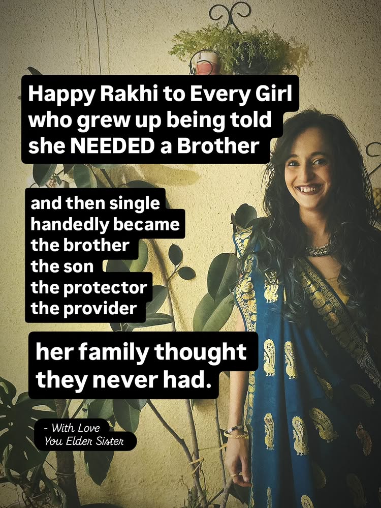 Instagram post by @happilywhateverafterwithks: Beta nahi tha ghar mein. Toh usne socha "Main ban jaati hoon jo bhi chahiye." Me and my sister grew …