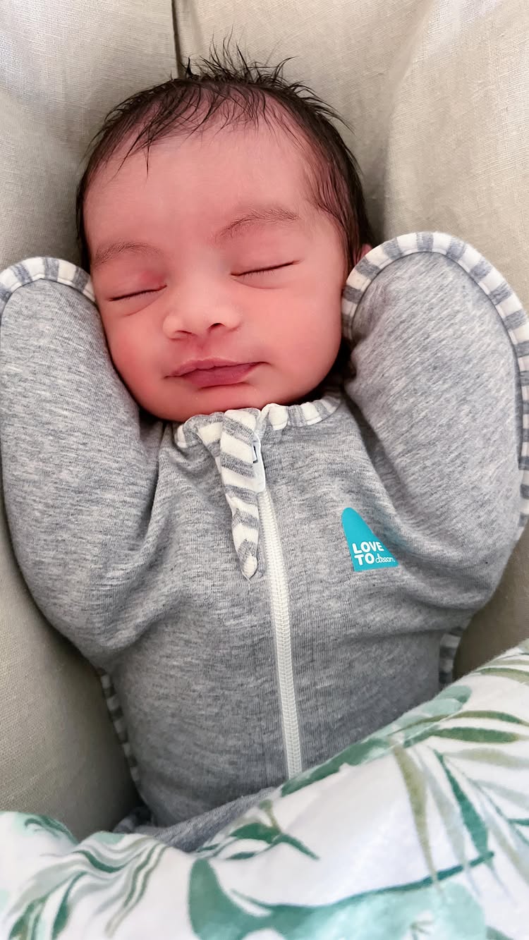 Instagram post by @jblisss: After weeks of showing ZERO signs of labor…as soon as I stood up off that couch, baby girl was like …