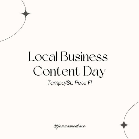 Instagram post by @jennamediaco: If you are local to the Tampa / St. Pete areas and need short form video content for TikToks, Reels,…