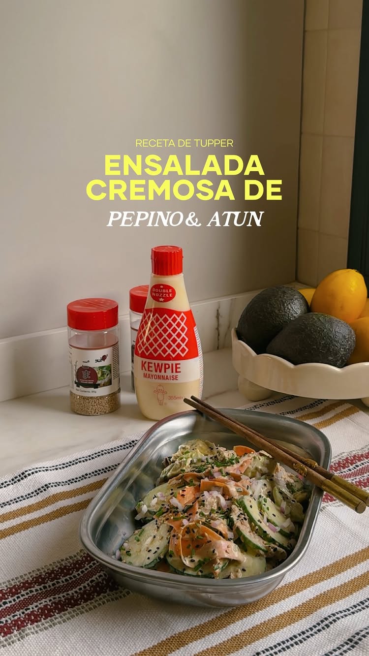 Instagram post by @jessiekass: Ensalada cremosa de pepino y atún🥒🥢 Esta ensalada tiene todo lo que me encanta: es sencilla, rápid…