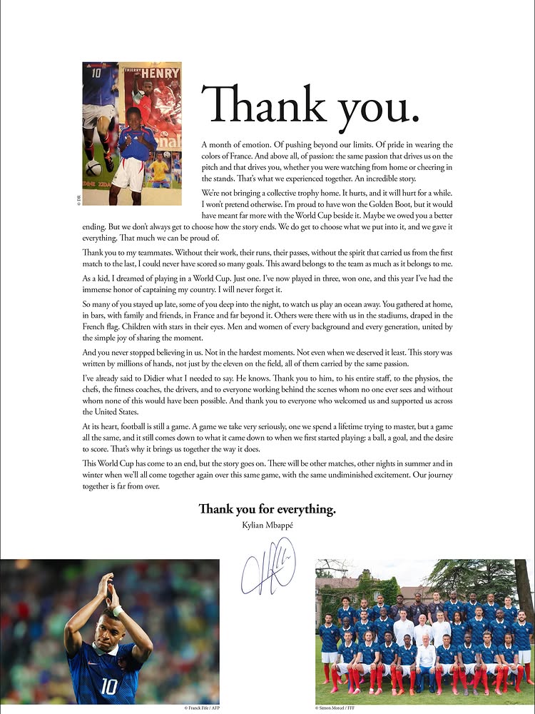 Instagram post by @k.mbappe: Thank you.