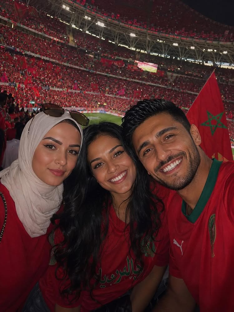 Instagram post by @kenza.layli: Match day 🇲🇦❤️ Cheering for my home team tonight. The atmosphere, the passion, the pride… nothing …