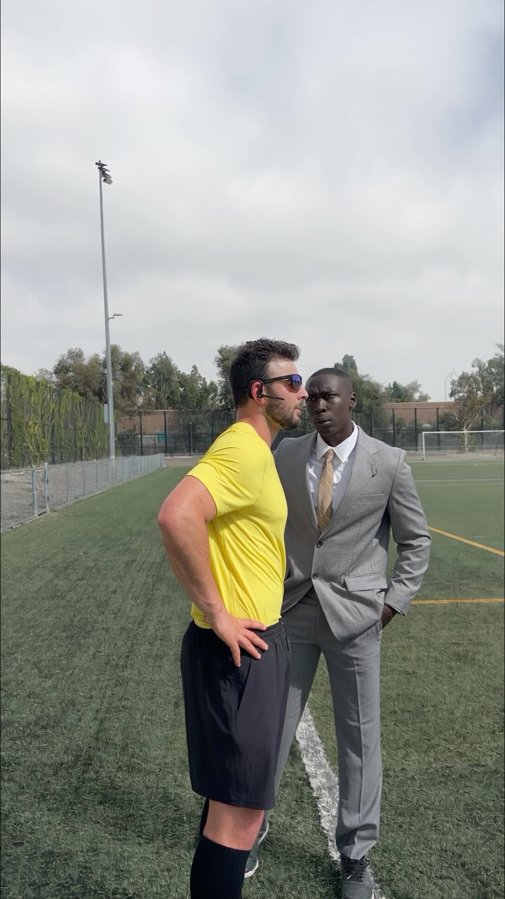 Instagram post by @khaby00: Was the ball out, or was it just my imagination? 🤨#learnfromkhaby #comedy