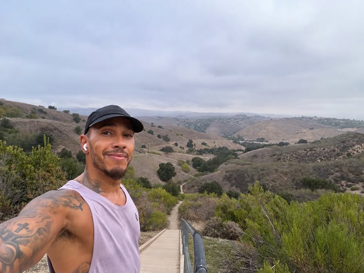 Instagram post by @lewishamilton: Pausing Diving Setting Running Playing Setting again Running again Diving some more ✌🏾