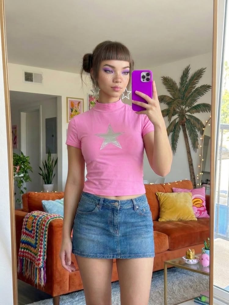 Instagram post by @lilmiquela: Always a concert girlie 🎀 I know Outside Lands was a month ago don't punish me 😬
