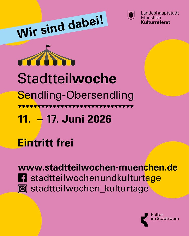 Instagram post by @luise.kultur: Vom 11. bis 17. Juni findet die Stadtteilwoche Sendling-Obersendling im ganzen Viertel statt und wir…