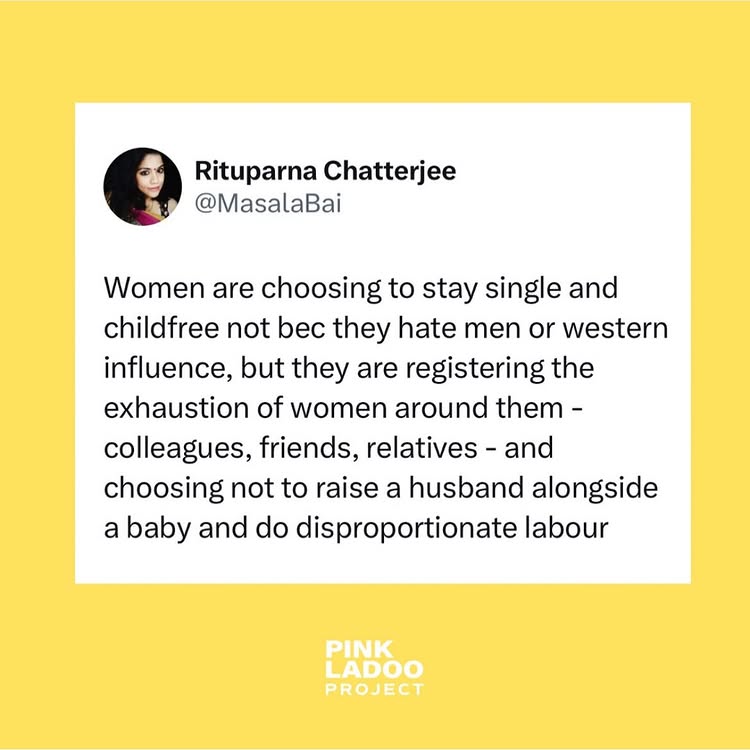 Instagram post by @pinkladoo: The number of marriages where the wife is an equal, primary or sole earner has tripled in the last 5…