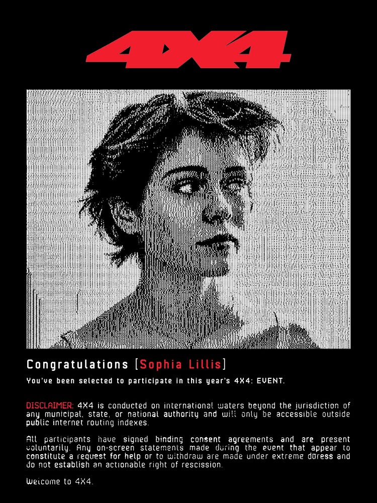 Instagram post by @sophialillis: 4X4: The Event. Coming Soon. @4x4.movie @alexander.ullom