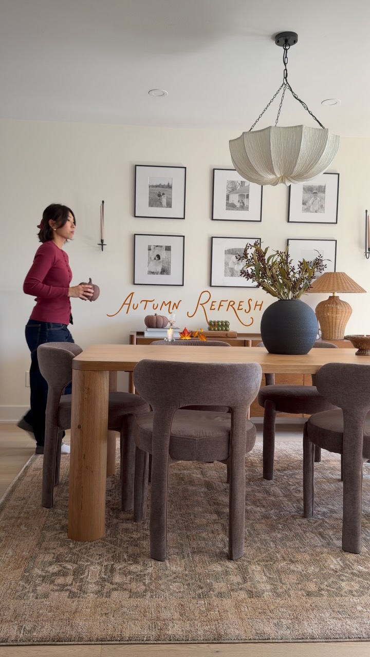 Instagram post by @thiswildheart: Updated our dining room to celebrate @magnolia by @joannagaines x @loloirugs decade of design! Inspi…