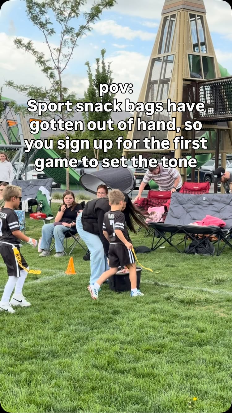 Instagram post by @tiawiththefam: What’s the craziest thing your kid’s gotten in a sports snack bag? #sportmom #boymom #footballmom #s…