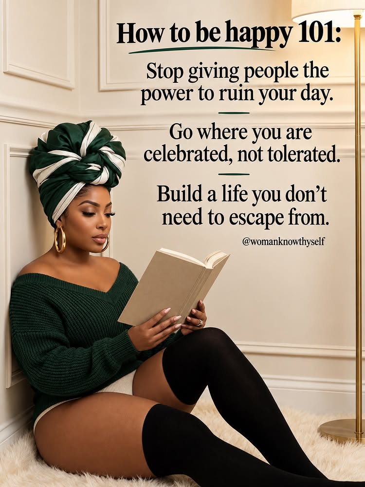 Instagram post by @womanknowthyself: Happiness hits different when you stop handing other people the keys to it. 💚✨ Protect your peace, …